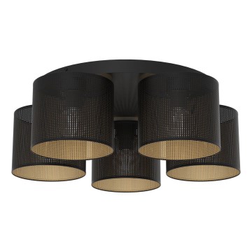 Потолочна люстра LOFT SHADE 5xE27/60W/230V чорний/золотий