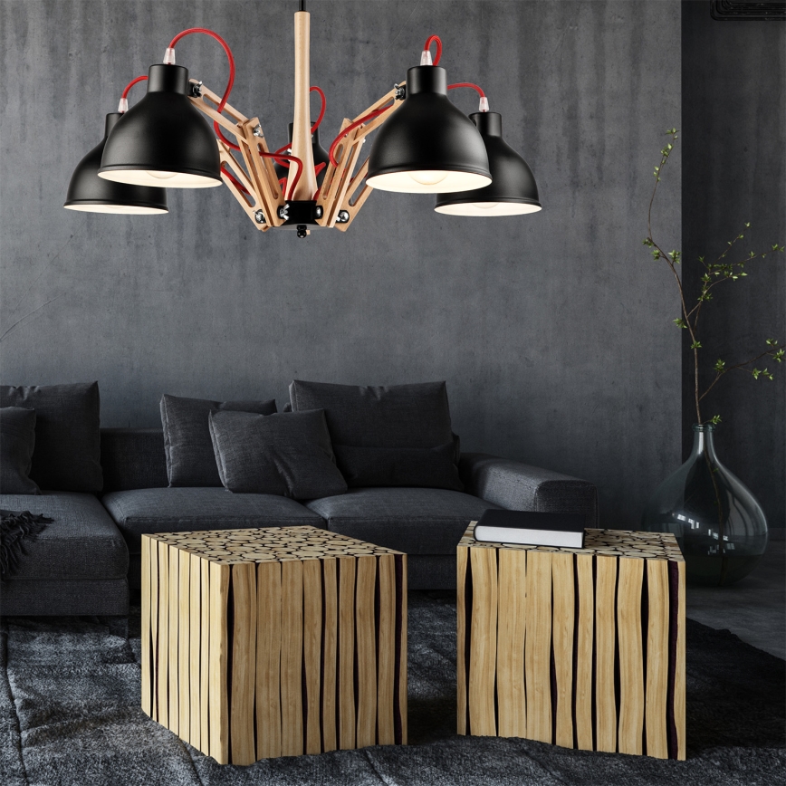 Потолочная люстра MARCELLO 5xE27/60W/230V бук