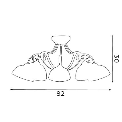 Потолочний світильник ANTICA 5xE27/60W/230V