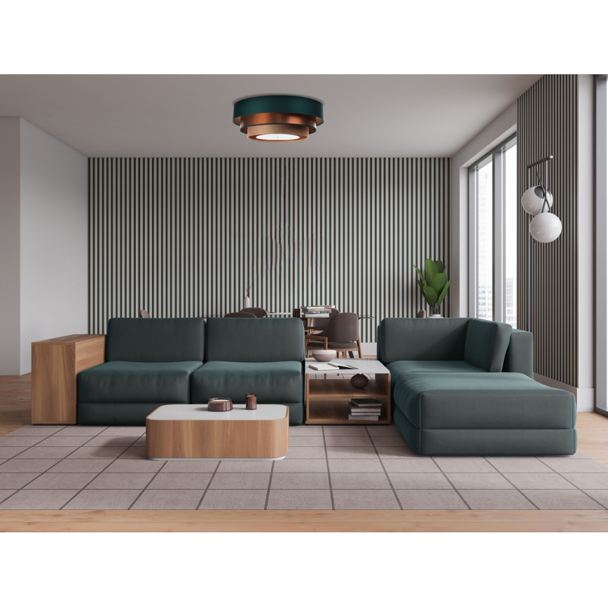 Потолочний світильник TRINITI 2xE27/60W/230V зелений/мідний/коричневий