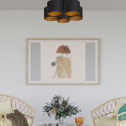 Потолочна люстра ARDEN 5xE27/60W/230V чорний/золотий