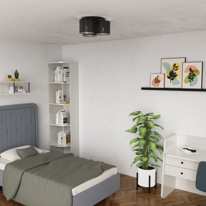 Потолочна люстра LOFT SHADE 3xE27/60W/230V чорна