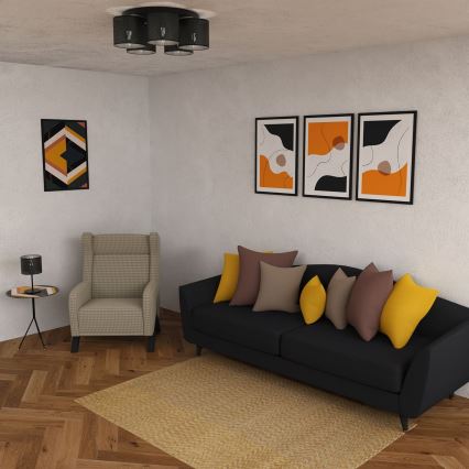 Потолочна люстра LOFT SHADE 5xE27/60W/230V чорна