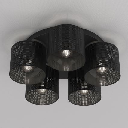 Потолочна люстра LOFT SHADE 5xE27/60W/230V чорна