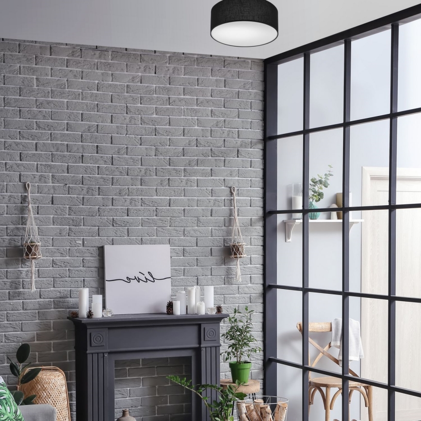 Потолочний світильник SIRJA 1xE27/60W/230V діаметром 35 см чорний