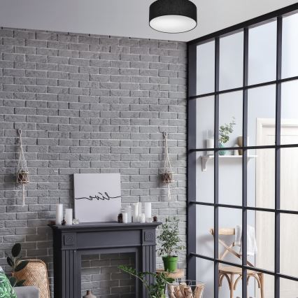 Потолочний світильник SIRJA 1xE27/60W/230V діаметром 35 см чорний