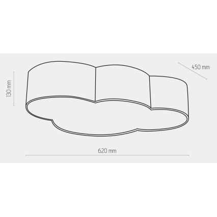 Потолочный детский светильник CLOUD 4xE27/15W/230V белый