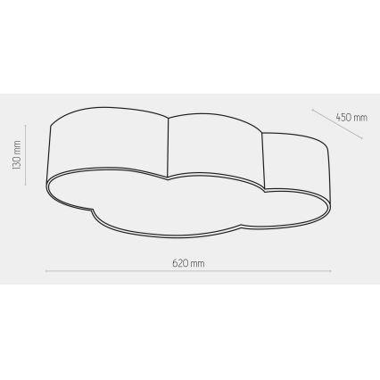 Потолочный детский светильник CLOUD 4xE27/15W/230V синий