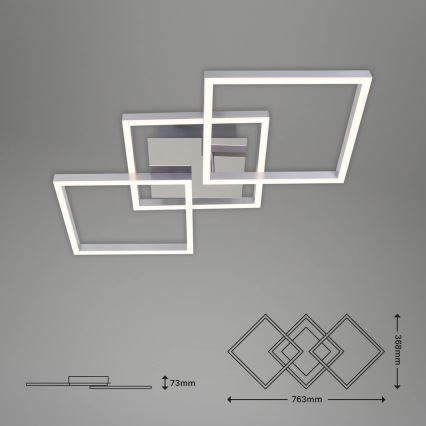 Потолочный LED-светильник, 33 Вт, 230 В, 3000 K, матовый хром