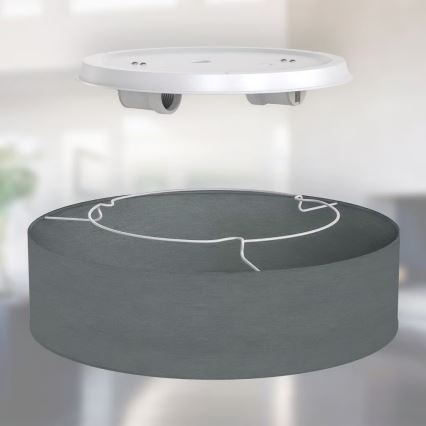 Потолочный светильник 2xE27/40W/230V, диаметр 38 см, серый