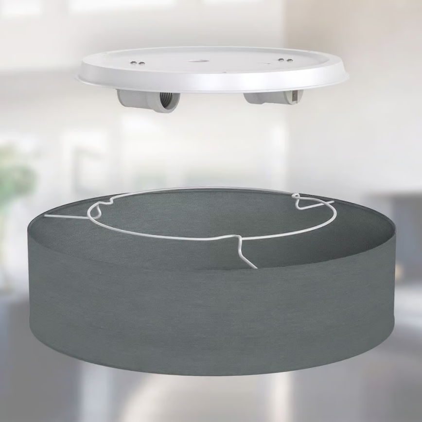 Потолочный светильник 2xE27/40W/230V, диаметр 38 см, серый