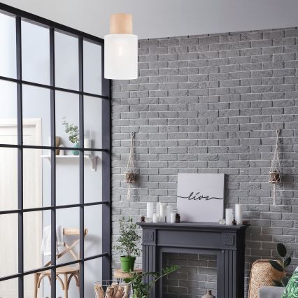 Потолочный светильник ARI 1xE27/60W/230V диаметр 16 см белый бук