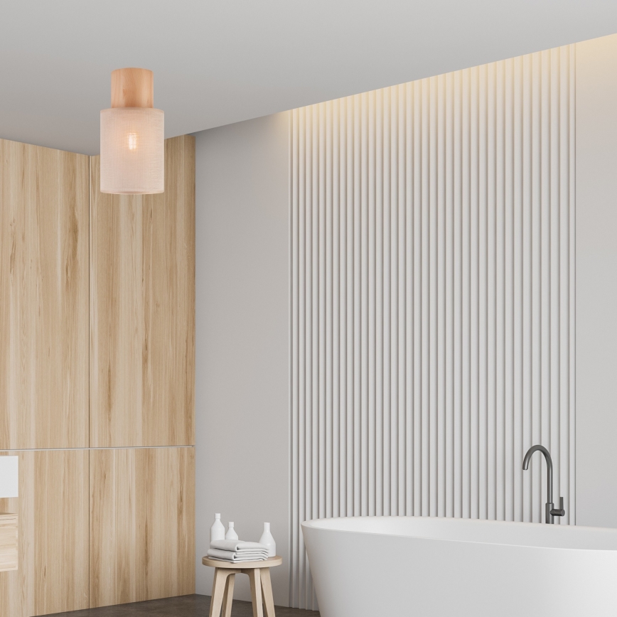 Потолочный светильник ARI 1xE27/60W/230V диаметр 16 см бежевый бук