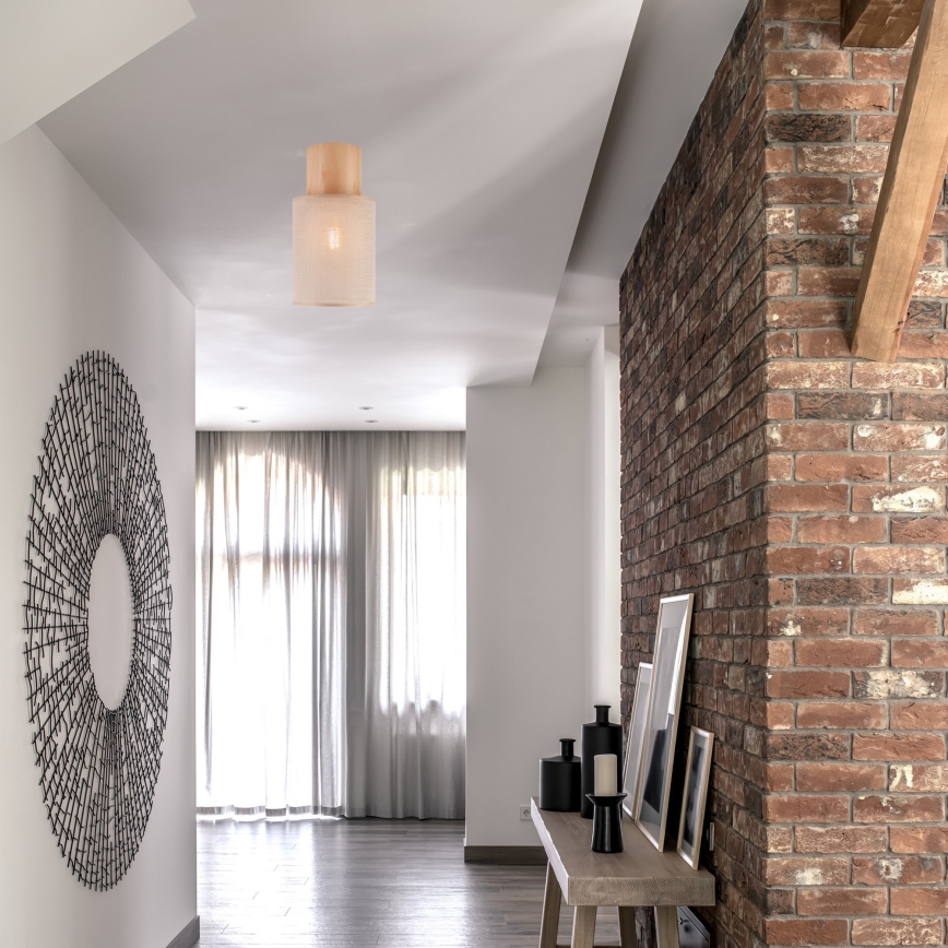 Потолочный светильник ARI 1xE27/60W/230V диаметр 16 см бежевый бук