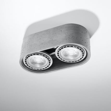 Потолочный светильник BASIC AR111 2xGU10/40W/230V бетон