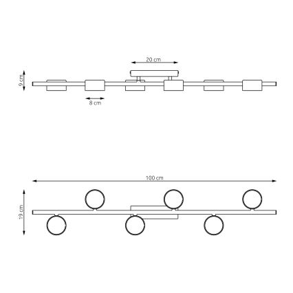 Потолочный светильник BET 6xGX53/12W/230V черный