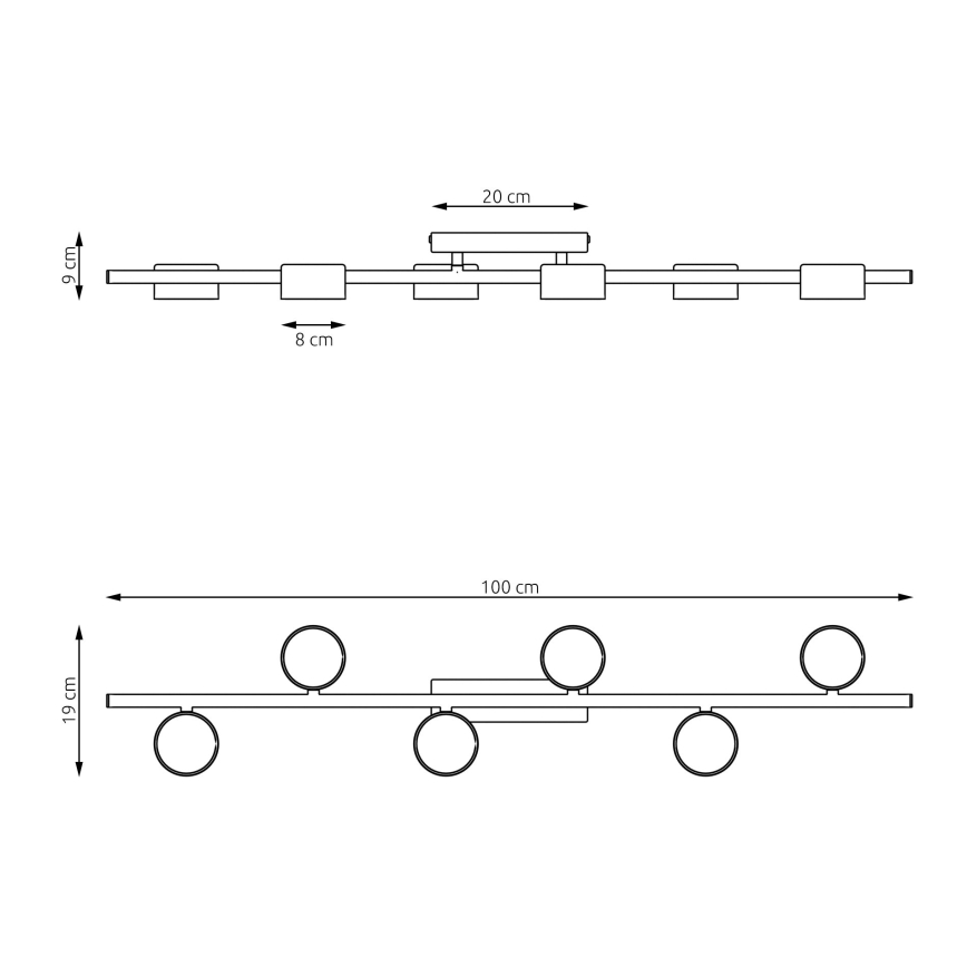 Потолочный светильник BET 6xGX53/12W/230V черный
