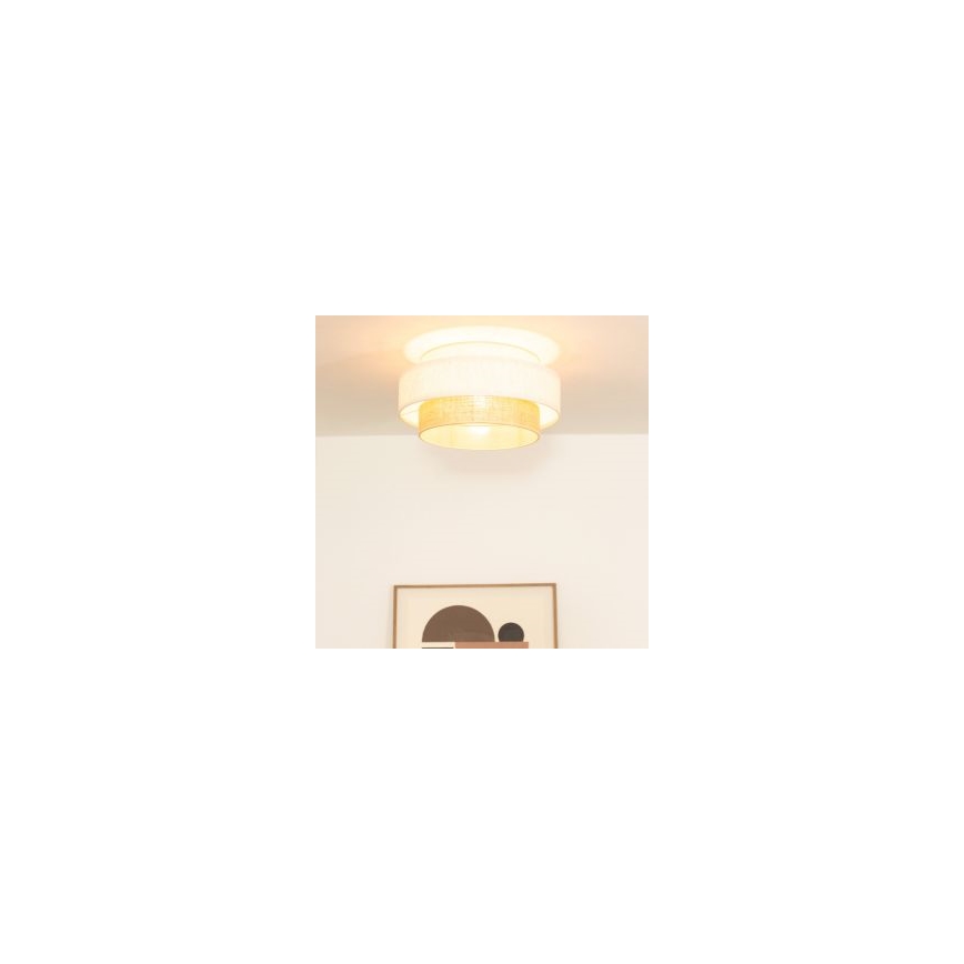 Потолочный светильник BOHO 1xE27/60W/230V Ø 40 см белый/джут