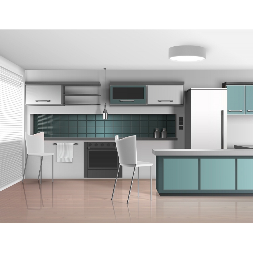 Потолочный светильник CLEO с датчиками движения и сумерек, 3xE27/24W/230V, диаметр 40 см, серый