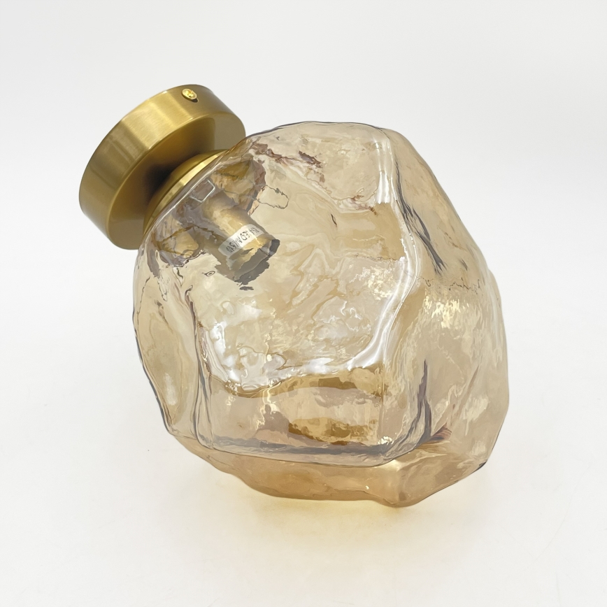 Потолочный светильник CRISTAL 1xE14/15 Вт/230 В латунь/дымчато-бежевый