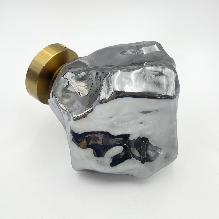 Потолочный светильник CRISTAL 1×E14/15 Вт/230 В, латунь/дымчато-чёрный