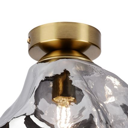Потолочный светильник CRISTAL 1×E14/15 Вт/230 В, латунь/дымчато-чёрный