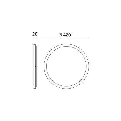 Светодиодный потолочный светильник для ванной NIVERA LED/32W/230V IP54 3000/4000/6000K диаметр 42 см черный