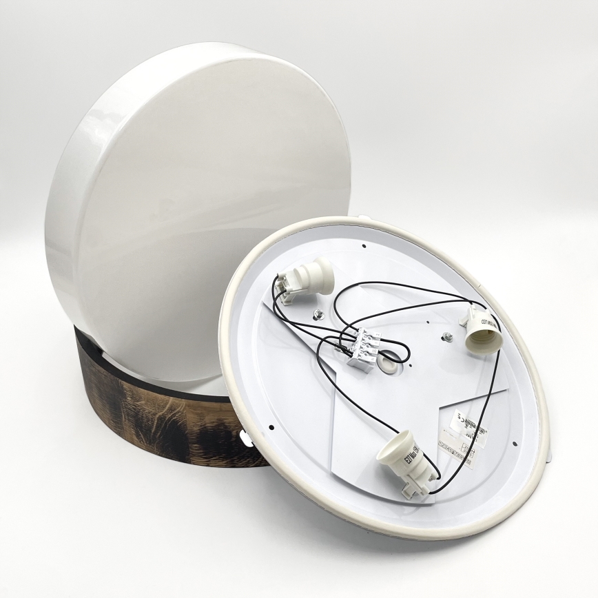 Потолочный светильник для ванной комнаты OAK SMOKY 3xE27/15W/230V IP54 Ø 37,5 см дуб/коричневый