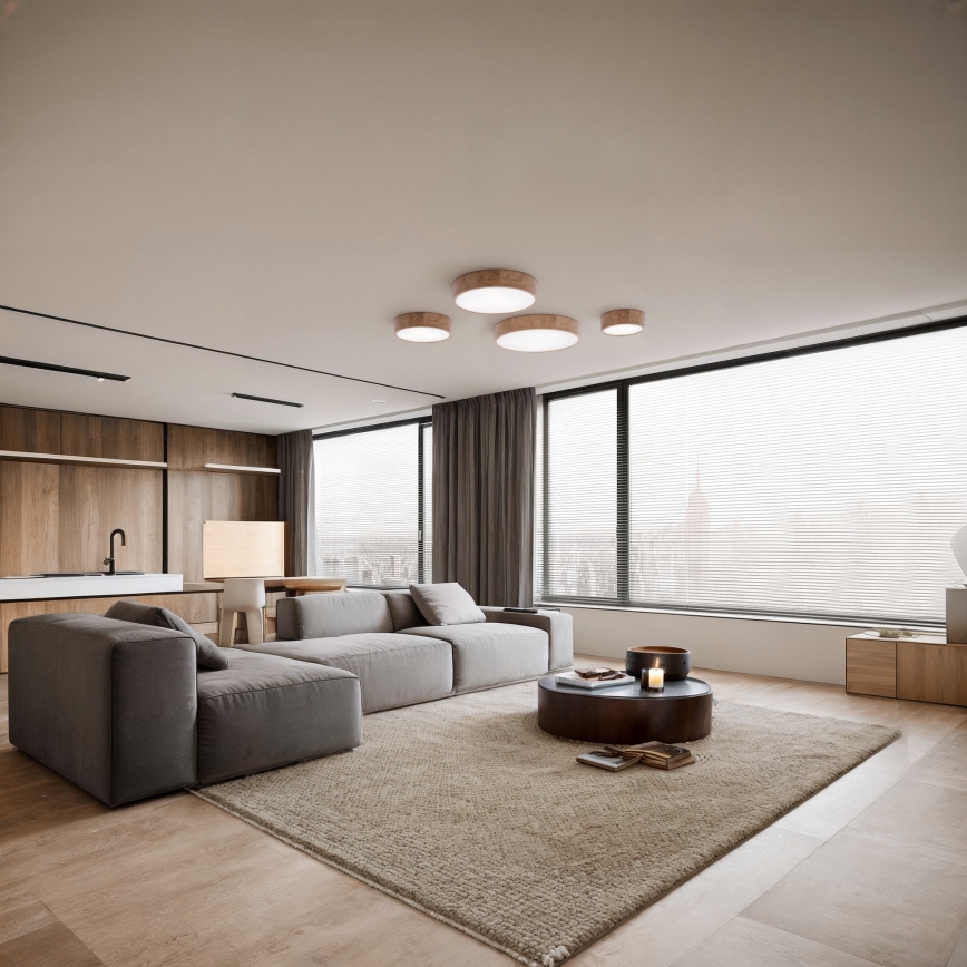 Потолочный светильник для ванной комнаты CLEO 2xE27/24W/230V IP54 диаметр 27,5 см дуб