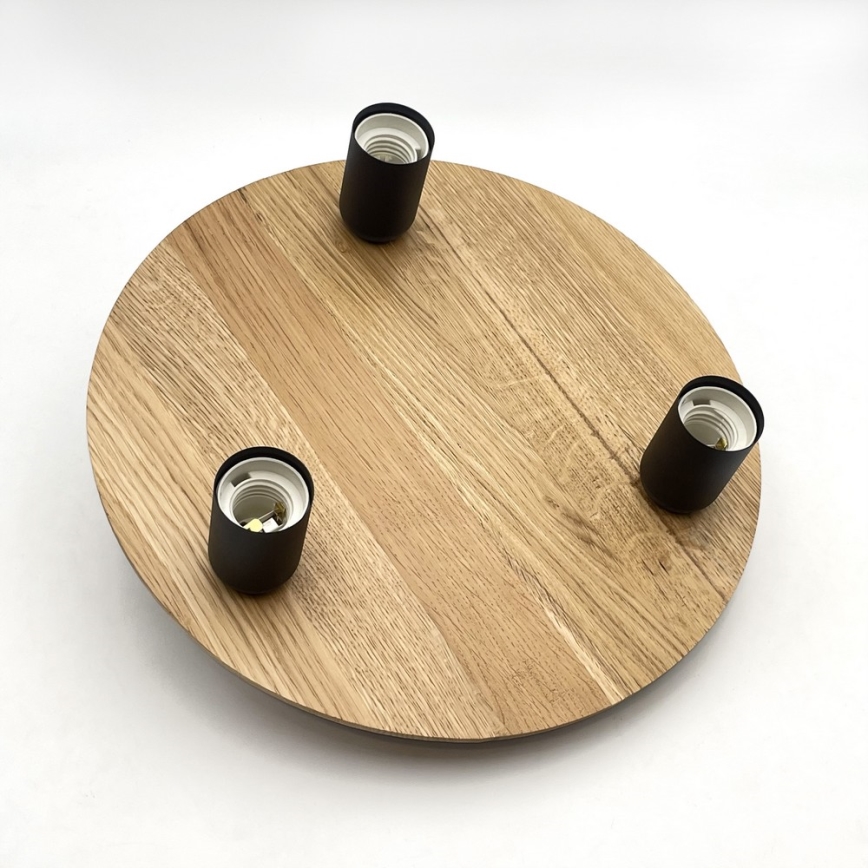 Потолочный светильник DUSTY 3xE27/15W/230V диаметр 34 cm дуб/черная