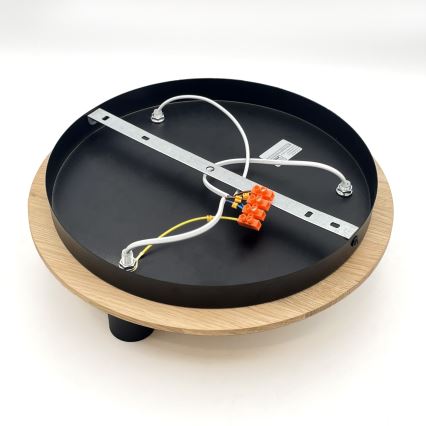 Потолочный светильник DUSTY 3xE27/15W/230V диаметр 34 cm дуб/черная