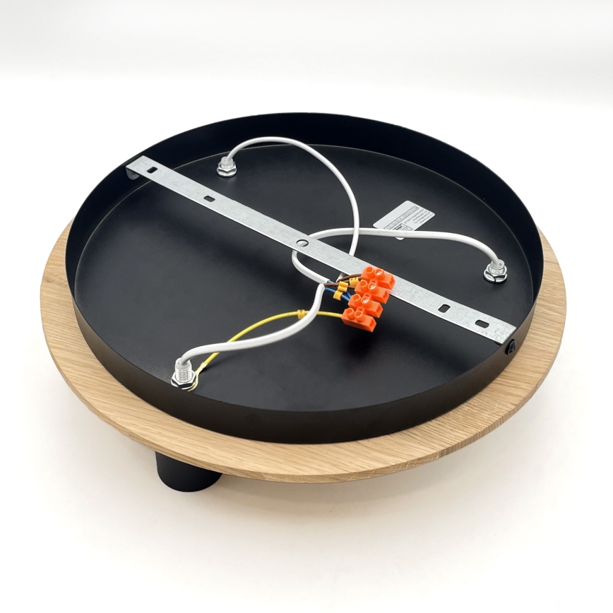 Потолочный светильник DUSTY 3xE27/15W/230V диаметр 34 cm дуб/черная