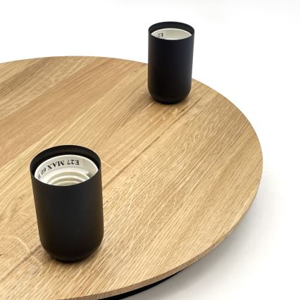 Потолочный светильник DUSTY 3xE27/15W/230V диаметр 34 cm дуб/черная