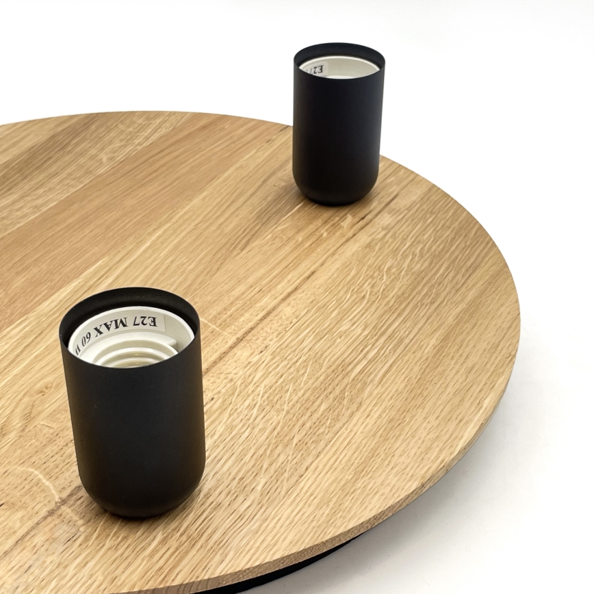 Потолочный светильник DUSTY 3xE27/15W/230V диаметр 34 cm дуб/черная