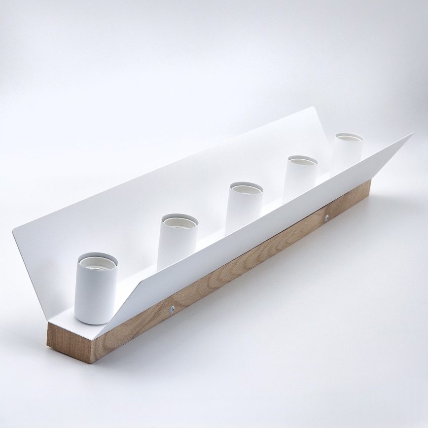 Потолочный светильник ESME 5xE27/15W/230V белый/дуб