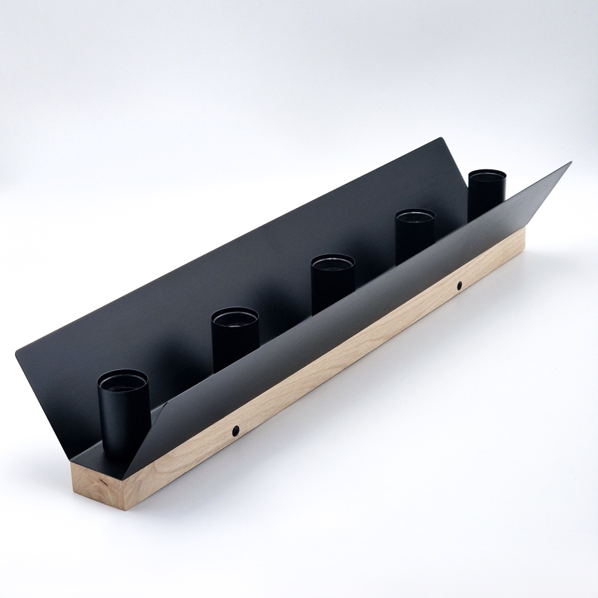 Потолочный светильник ESME 5xE27/15W/230V черный/дуб