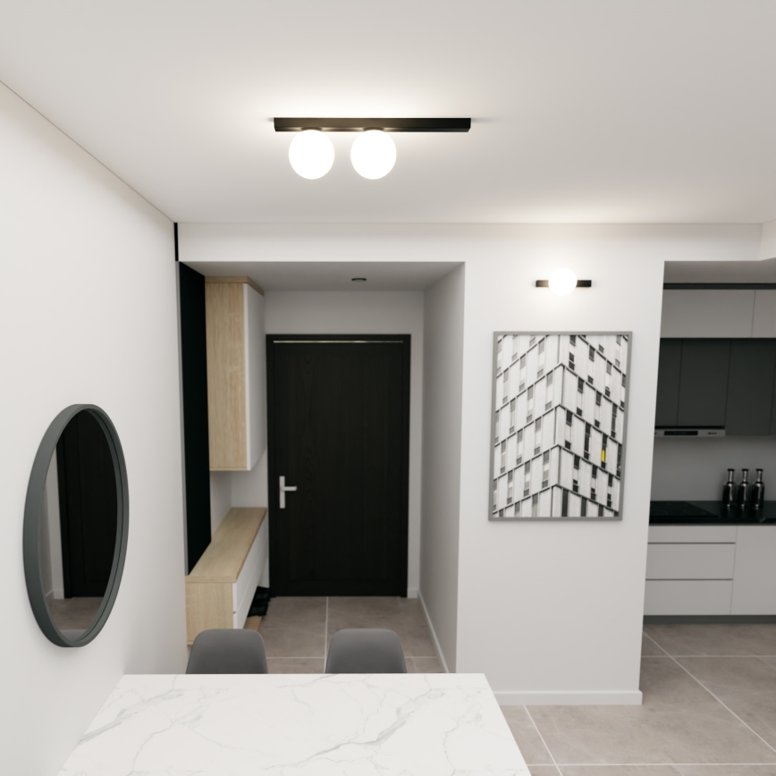 Потолочный светильник FIT 2xE14/10W/230V черный/белый