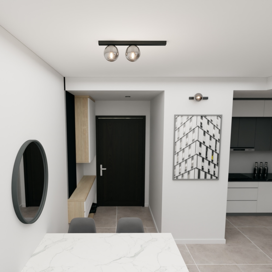 Потолочный светильник FIT 2xE14/10W/230V черный/серый