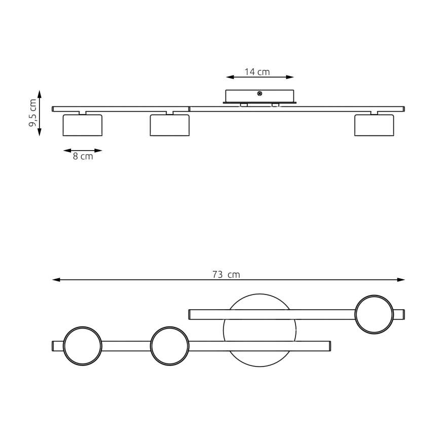 Потолочный светильник FRAGMENT 3xGX53/12W/230V черный