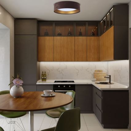 Светодиодный потолочный светильник GALAXY LED/24W/230V диаметр 44 см коричневый/золотой