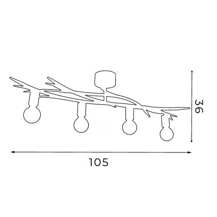 Потолочный светильник GARNISH 4xE27/15W/230V белый/патина