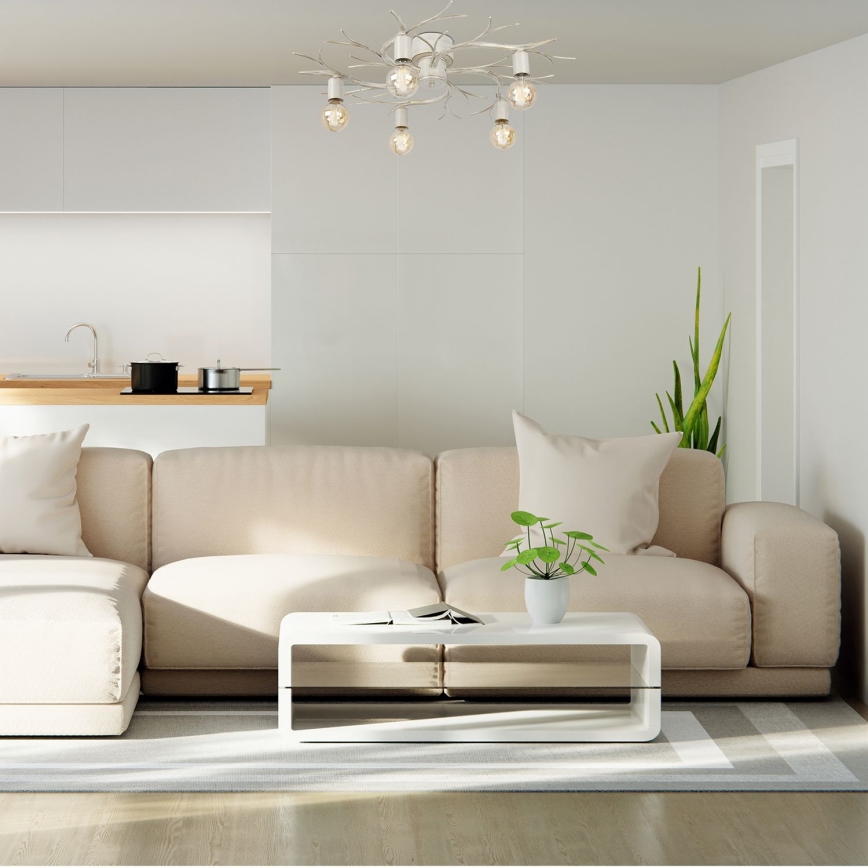 Потолочный светильник GARNISH 5xE27/15W/230V белый/патина