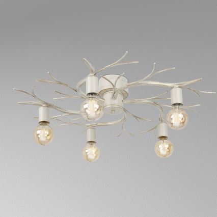 Потолочный светильник GARNISH 5xE27/15W/230V белый/патина