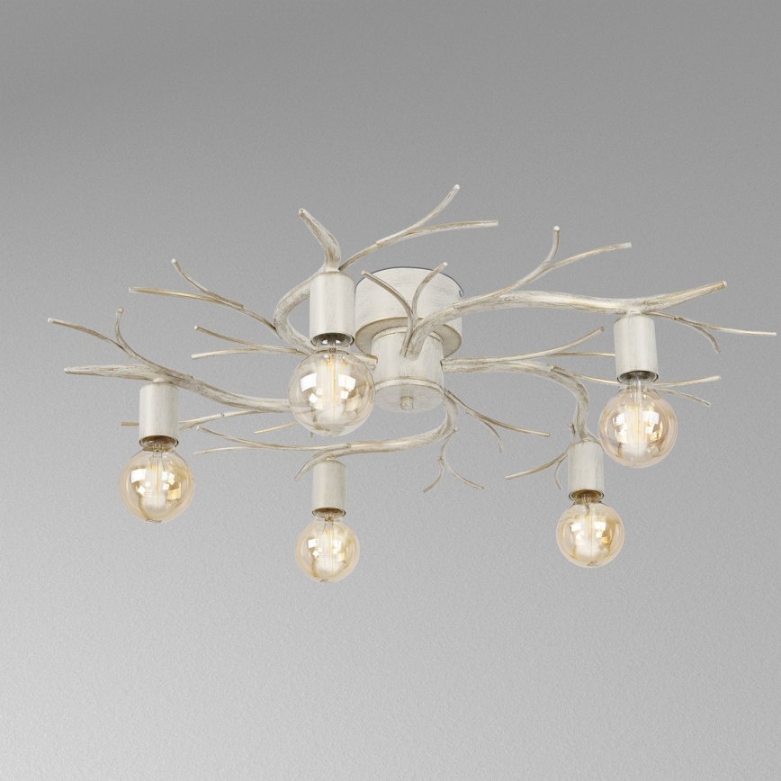 Потолочный светильник GARNISH 5xE27/15W/230V белый/патина