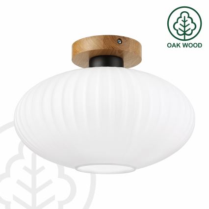 Потолочный светильник HARMA WOOD 1xE27/15W/230V дуб/белый диаметр 30 см