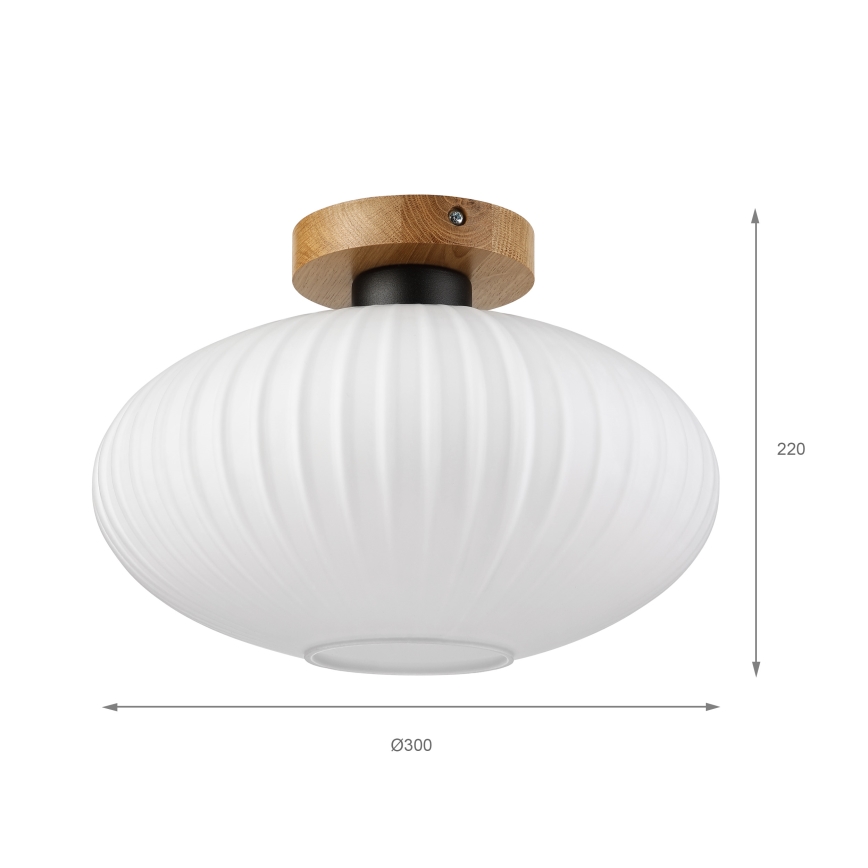 Потолочный светильник HARMA WOOD 1xE27/15W/230V дуб/белый диаметр 30 см