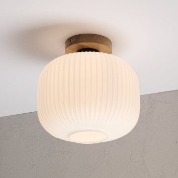 Потолочный светильник HARMA WOOD 1xE27/15W/230V, отделка дуб/белый, диаметр 25 см