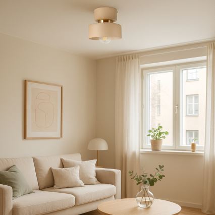 Потолочный светильник IGNIA 1xE27/60W/230V бежевый/золотой