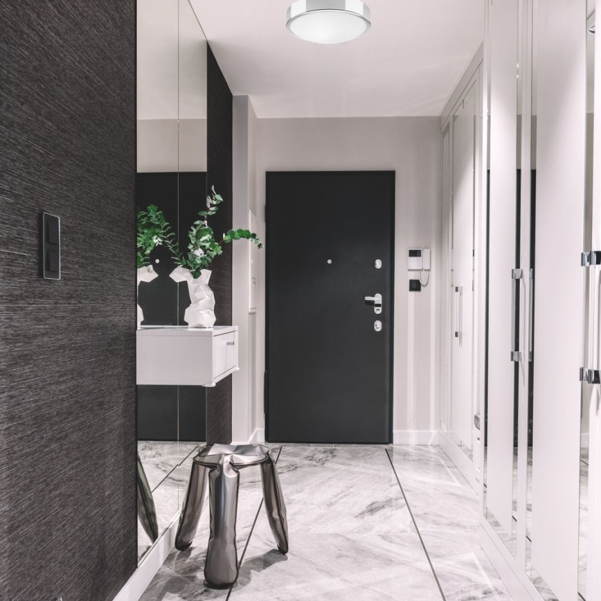 Потолочный светильник JONAS 1xE27/60W/230V диаметр 26 см блестящий хром