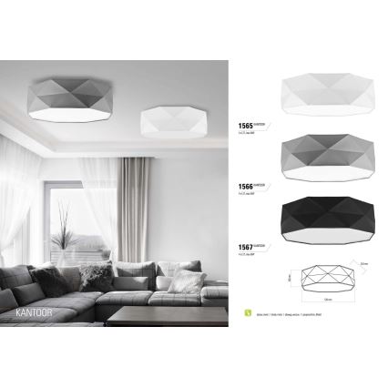 Потолочный светильник KANTOOR 4xE27/60W/230V белый